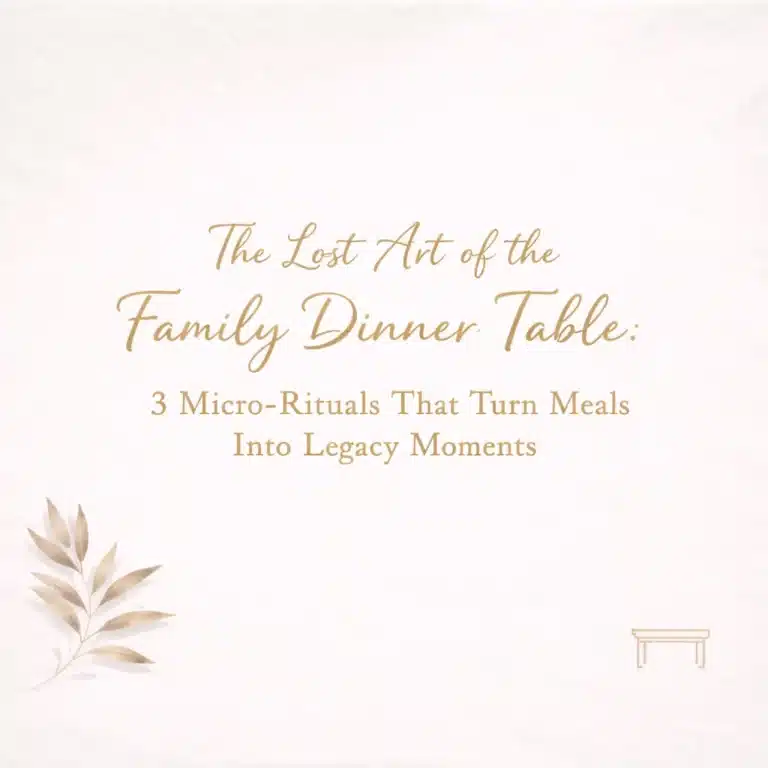 The Lost Art of the Family Dinner Table: 3 Micro-Rituals That Turn Meals Into Legacy Moments.